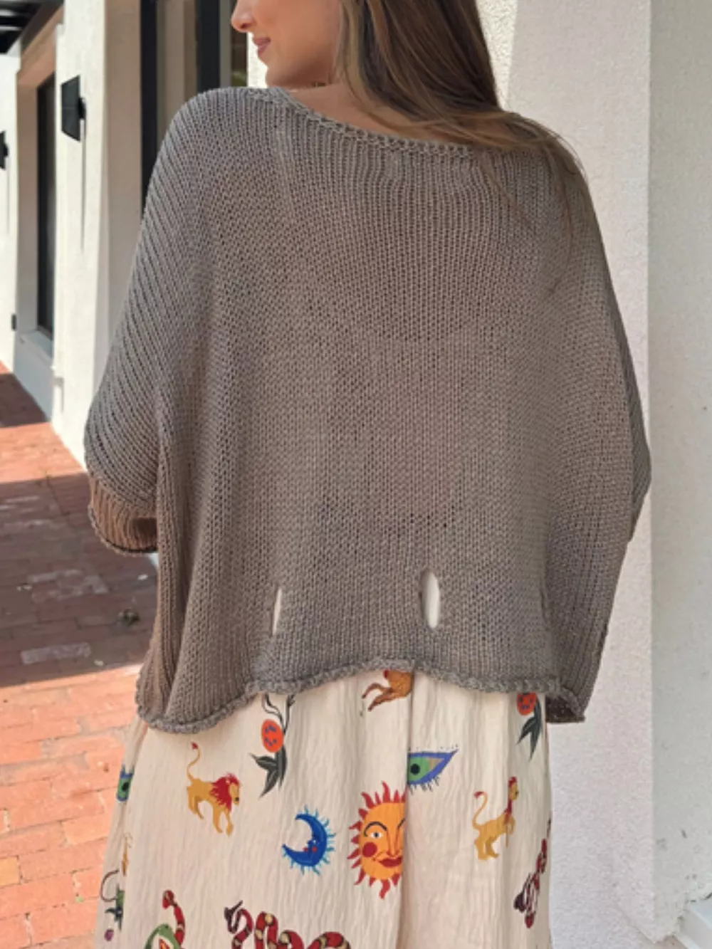 Cutout 3/4 Sleeve Sweater, image 3