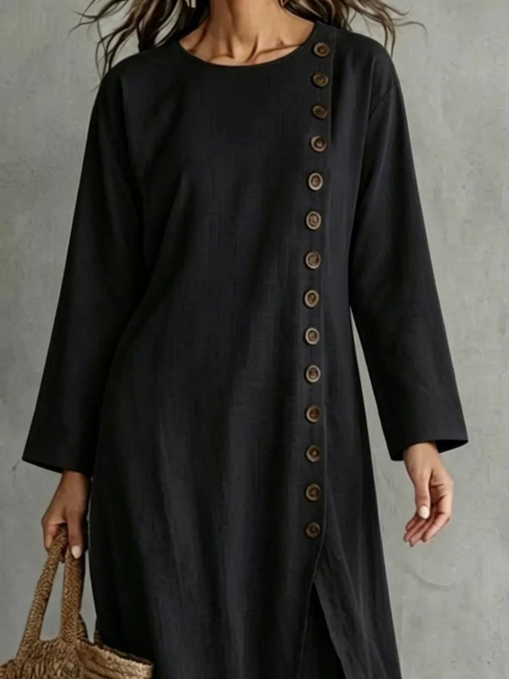 Full Size Side-Buttoned Longline Top and Pants Set Plus Size, image 4