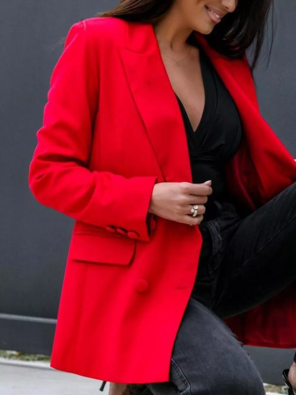 Lapel Collar Long Sleeve Blazer, image 8