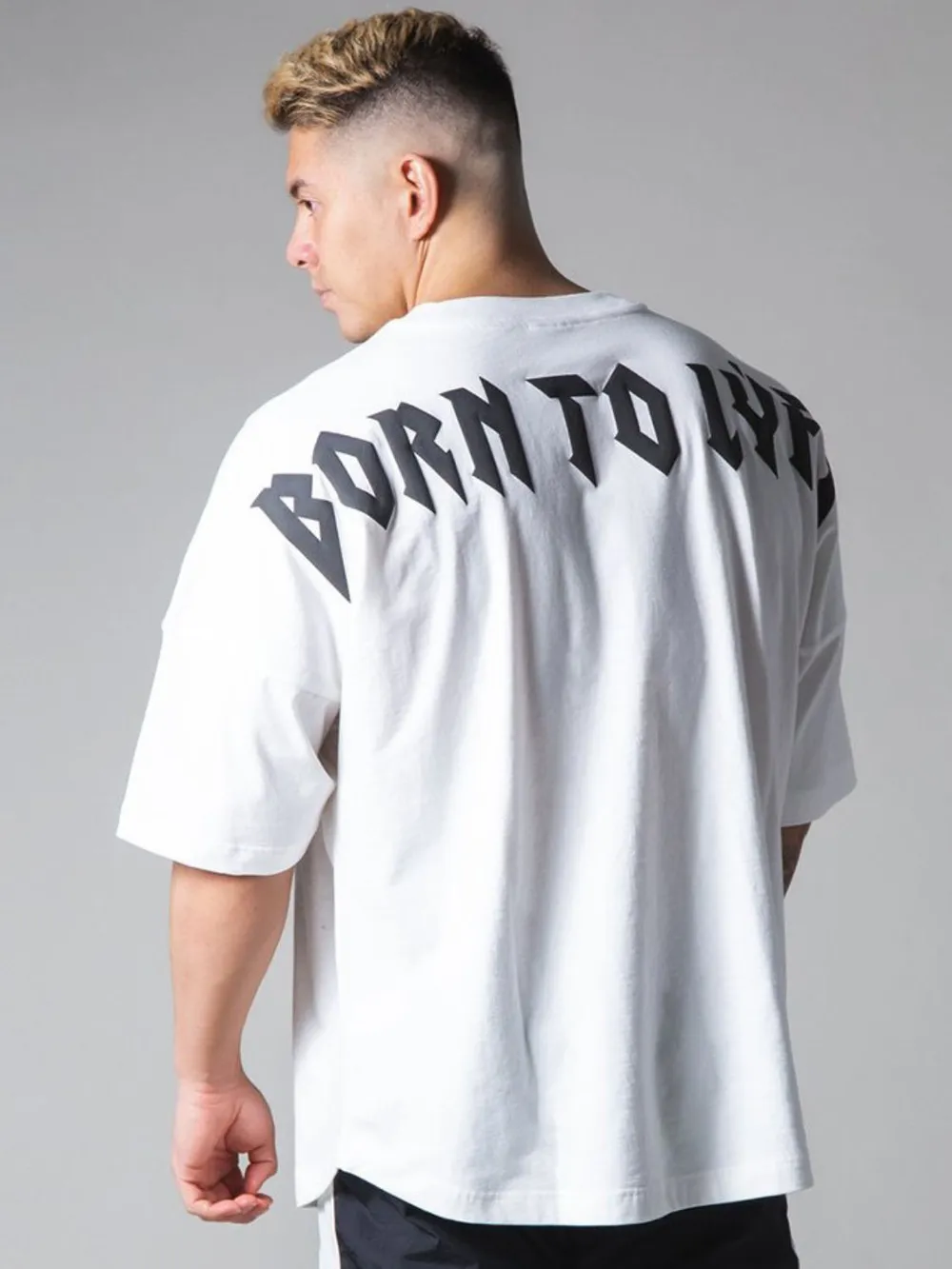 Men's Plus Size Letter Round Neck Half Sleeve T-Shirt, image 6