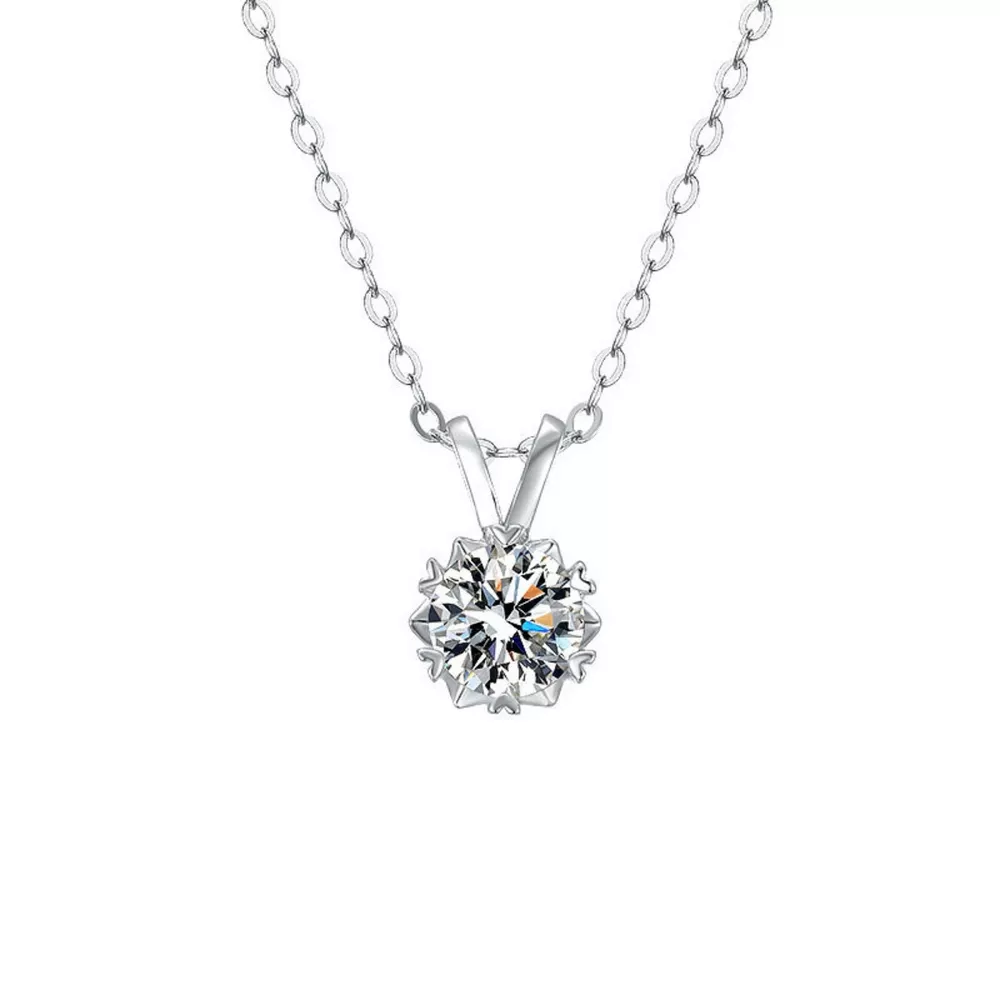 1 Carat Moissanite 925 Sterling Silver Pendant Necklace, image 4