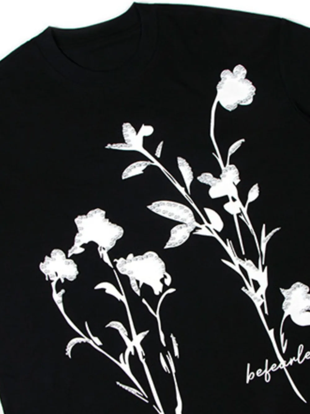 Men's Flower Pearl Detail Oversized Short Sleeve T-Shirt, image 4
