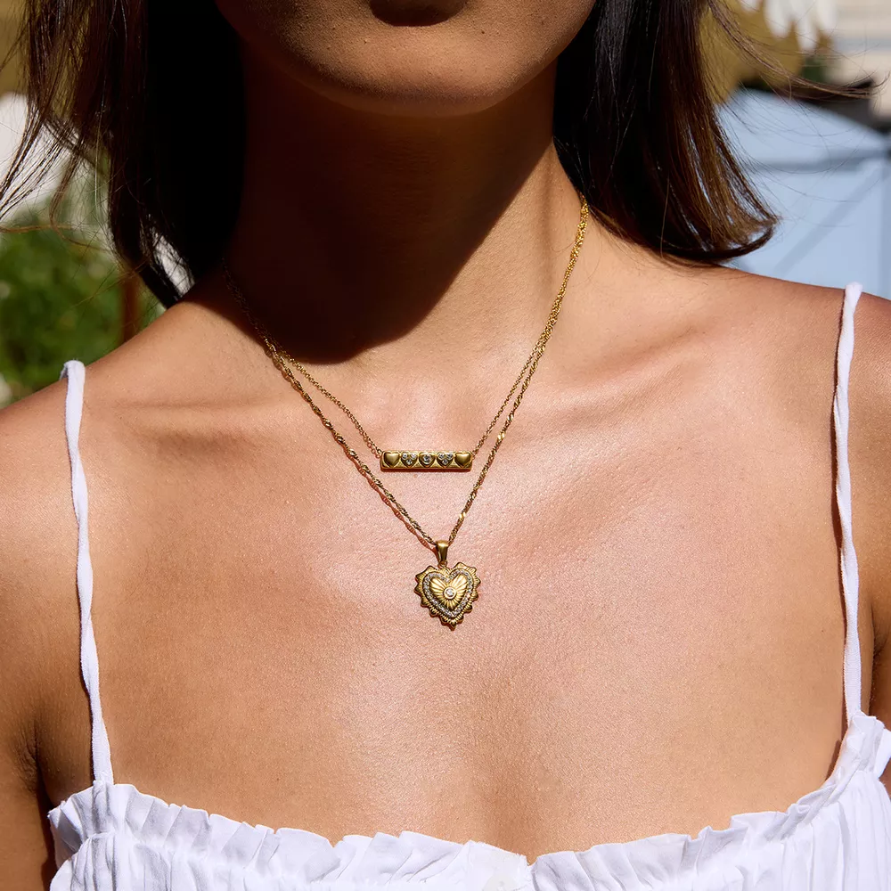 18K Gold-Plated Zircon Pendant Necklace, image 4