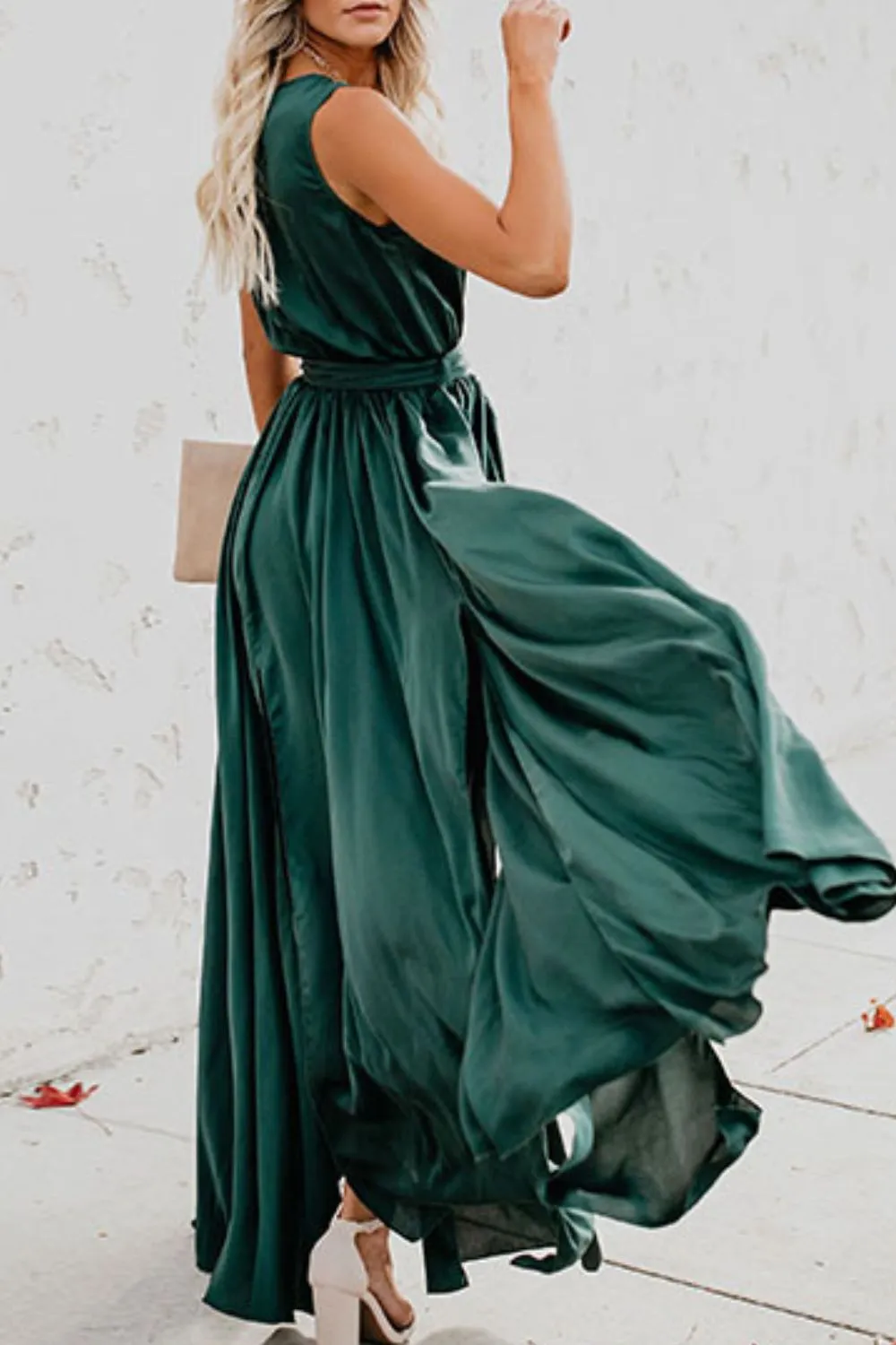 Surplice Tie Waist Maxi Dress, image 14