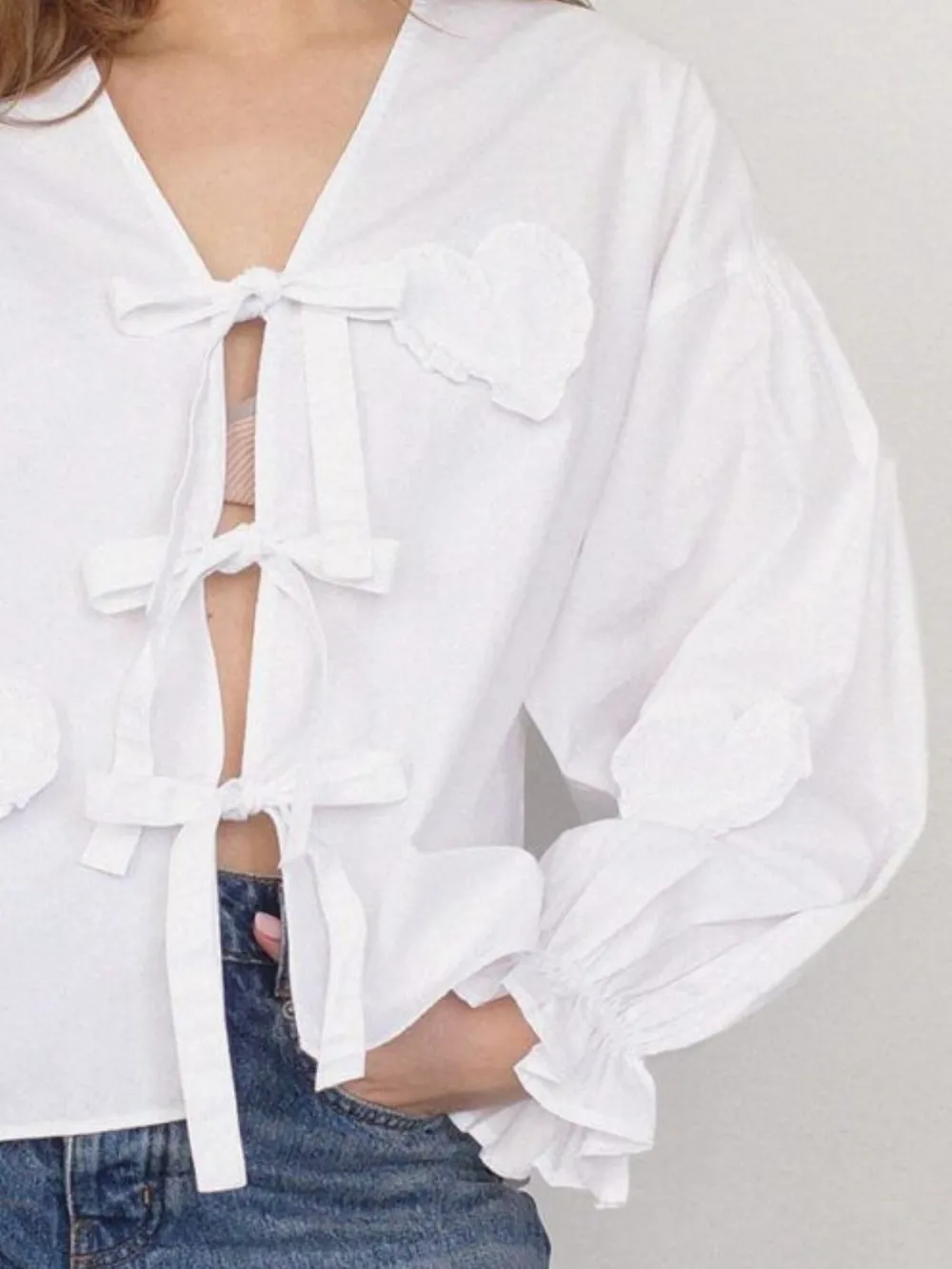 Tied Flounce Sleeve Blouse, image 12