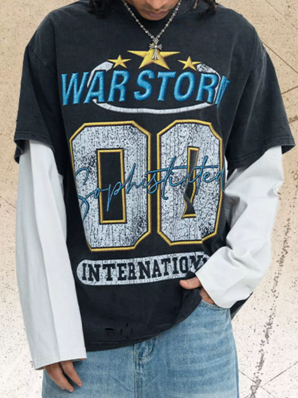 Men's Vintage War Storm "00" International Graphic T-Shirt, image 2