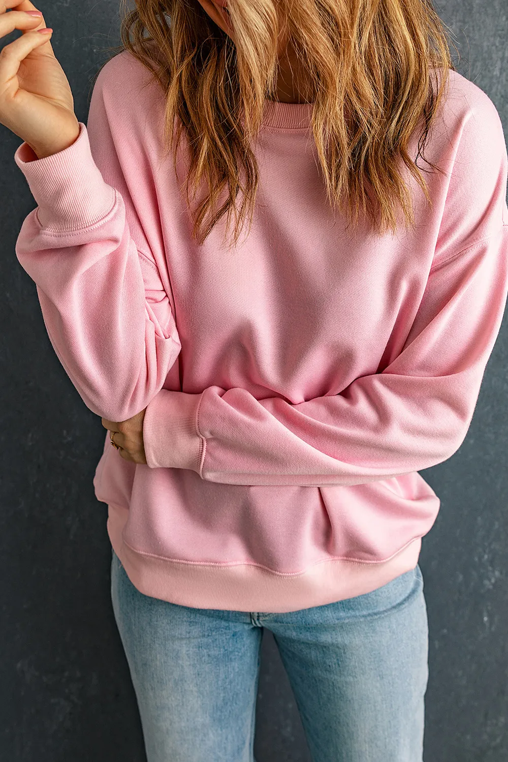 Round Neck Dropped Shoulder Sweatshirt, image 12