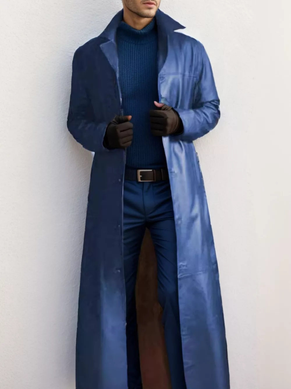 Men's Full Size Button Up Long Sleeve Longline Jacket Plus Size, image 7