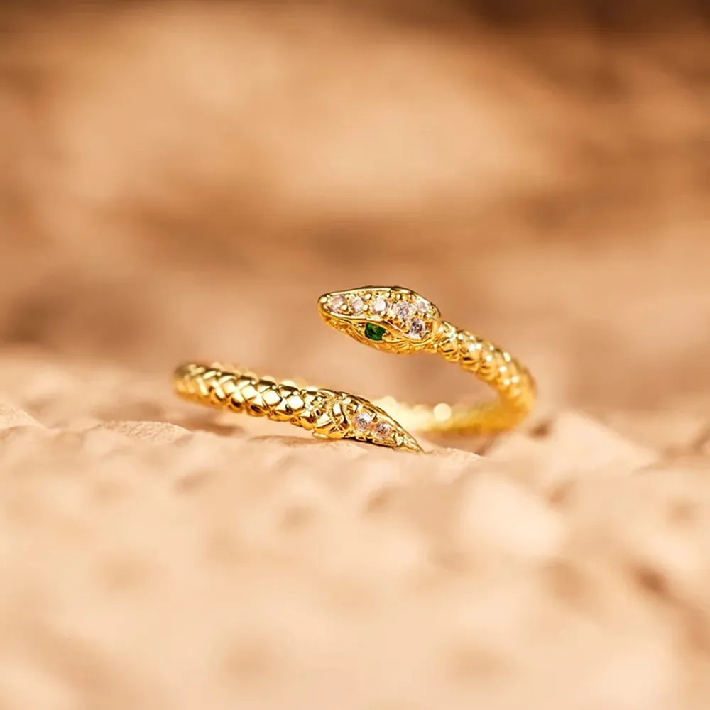 Snake Shape 18K Gold-Plated Bypass Ring, image 6