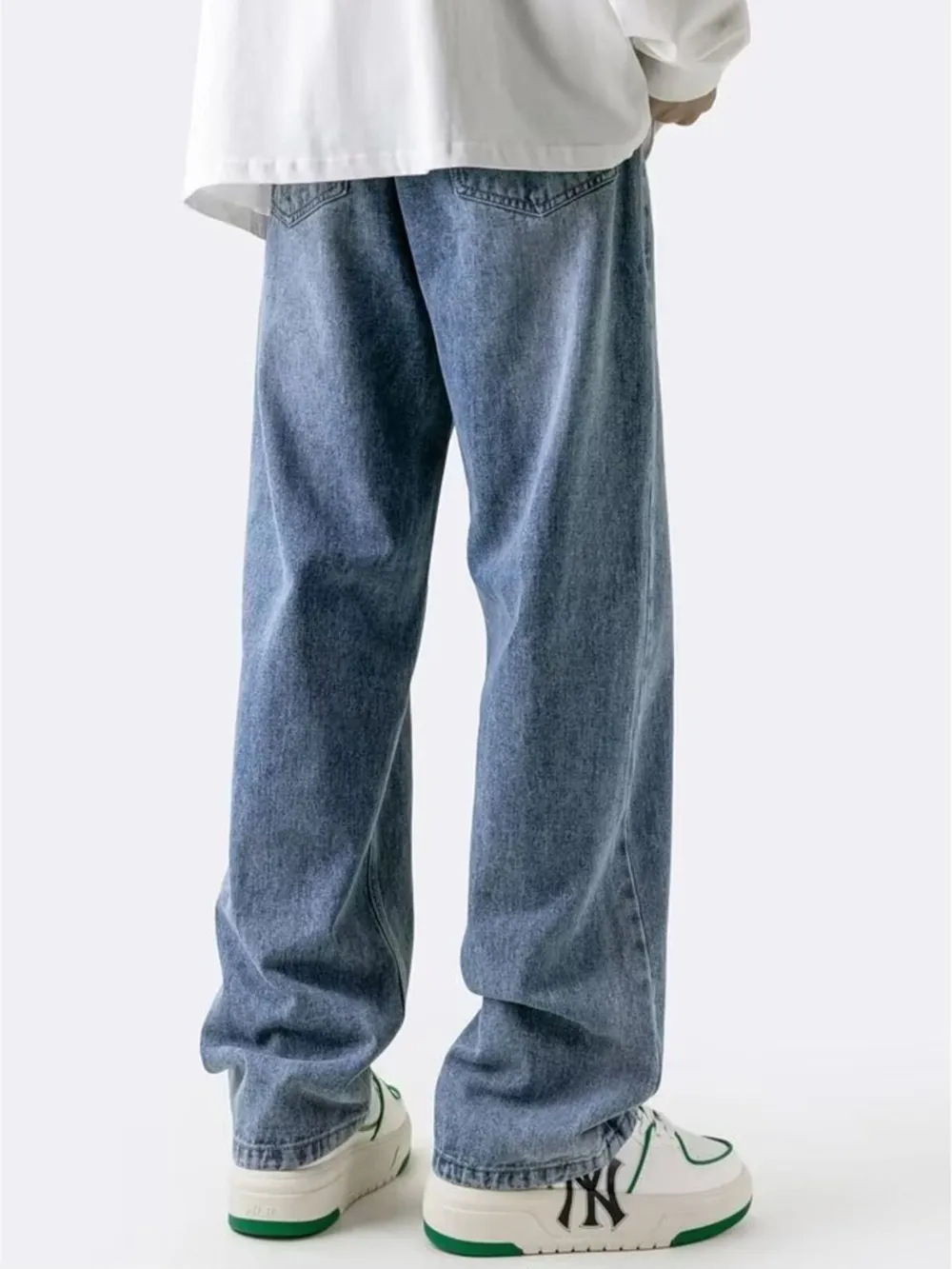 Men's Plus Size Wide Leg Relaxed Fit Jeans, image 5