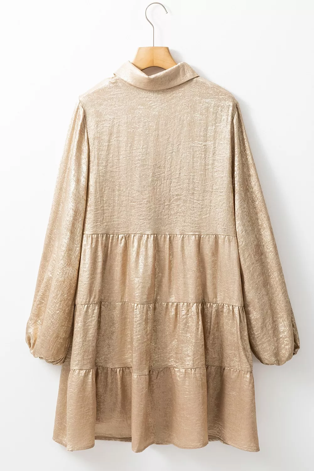 Button Front Balloon Sleeve Mini Dress, image 6