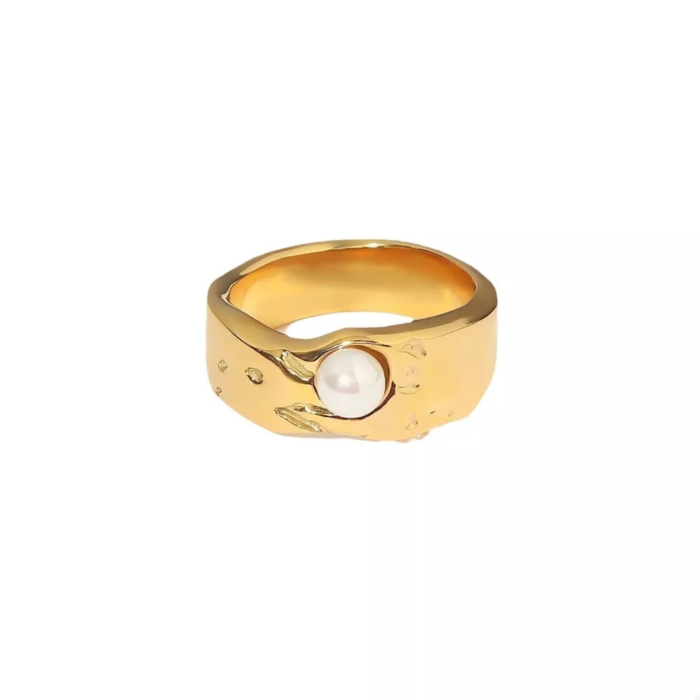 18K Gold-Plated Pearl Ring, image 10