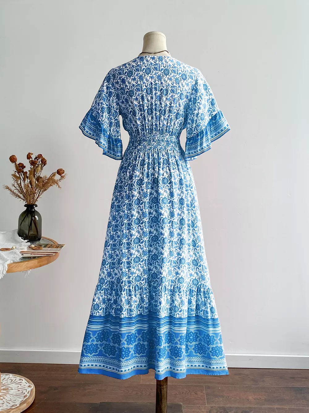 Floral Print Flounce Sleeve Dress, image 3