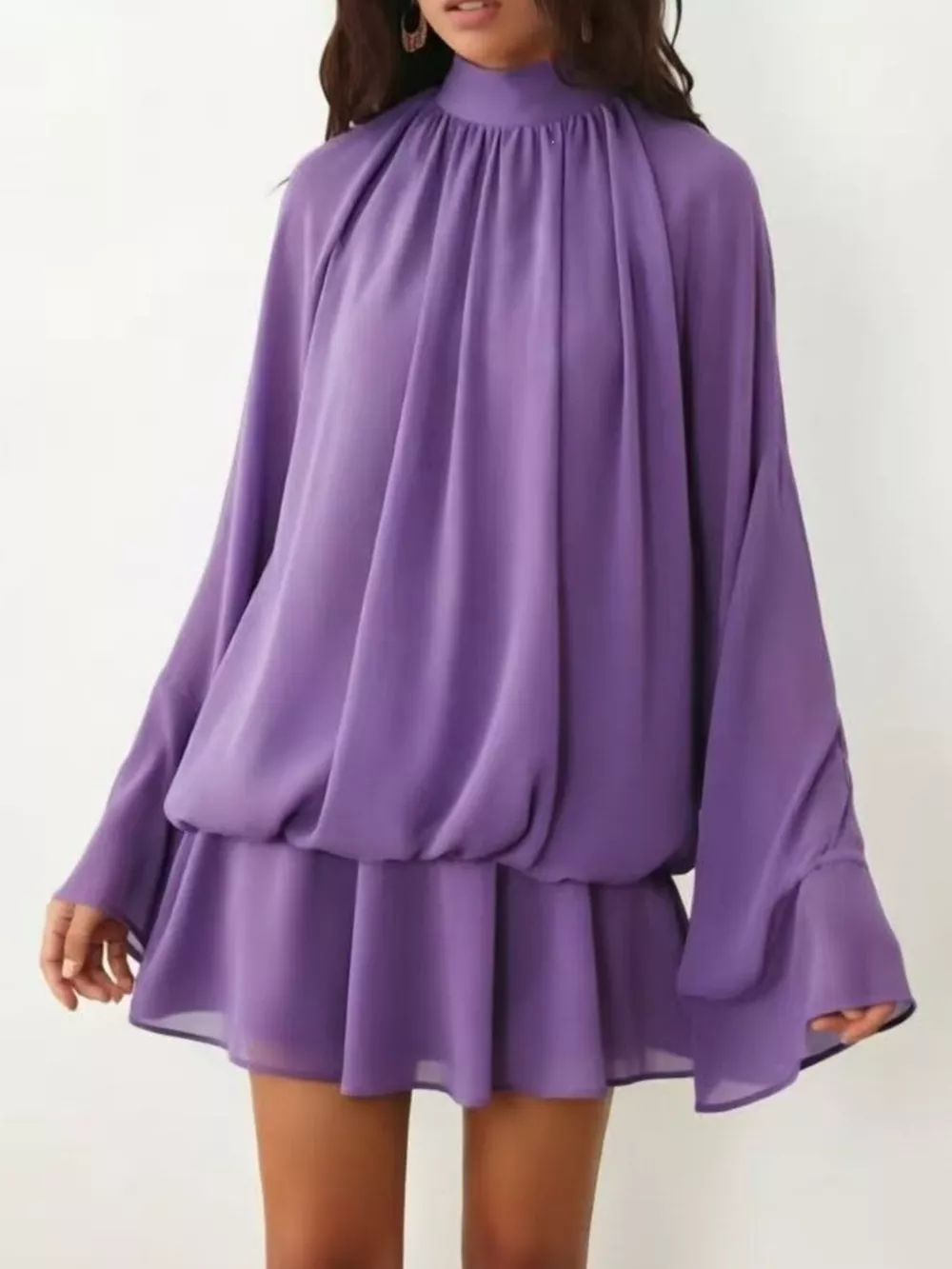 Tie Back Flare Sleeve Mini Dress, image 5