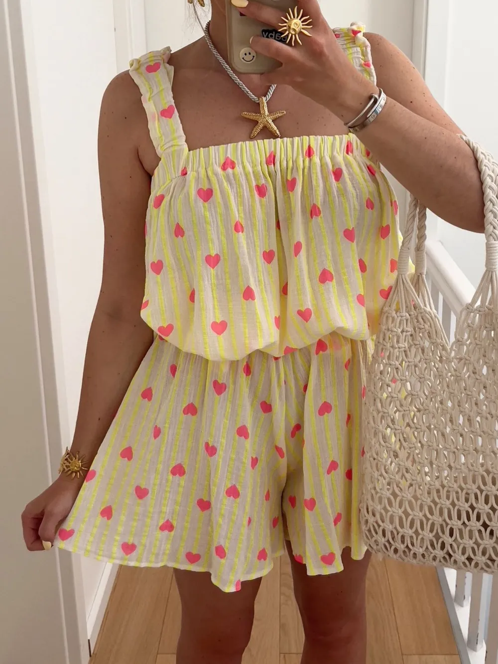 Striped Heart Cami Top and Shorts Set, image 7