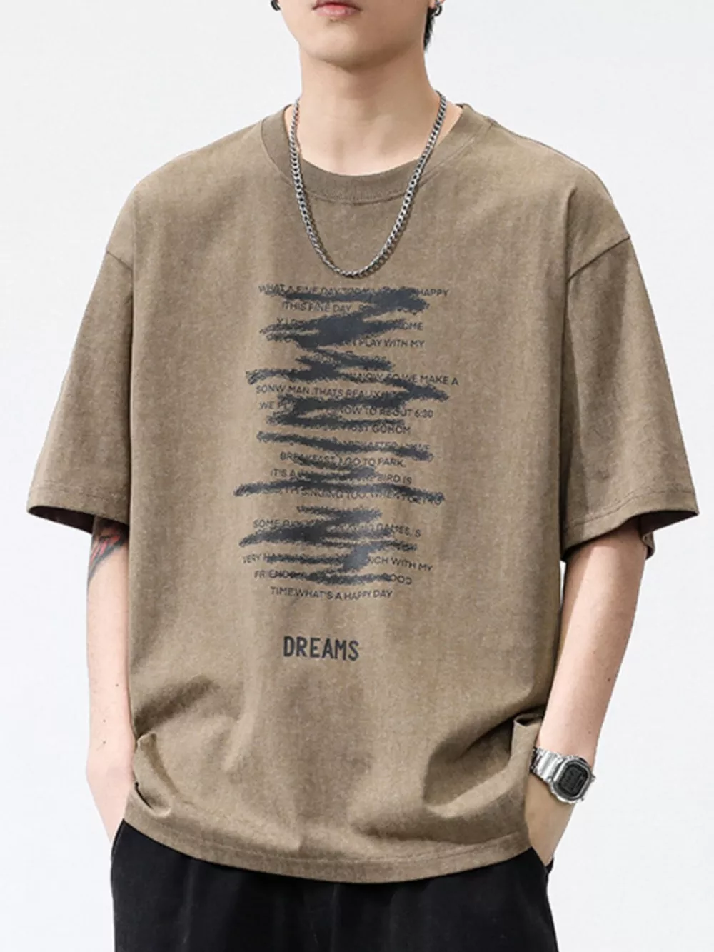 Men's Plus Size Round Neck Half Sleeve T-Shirt
