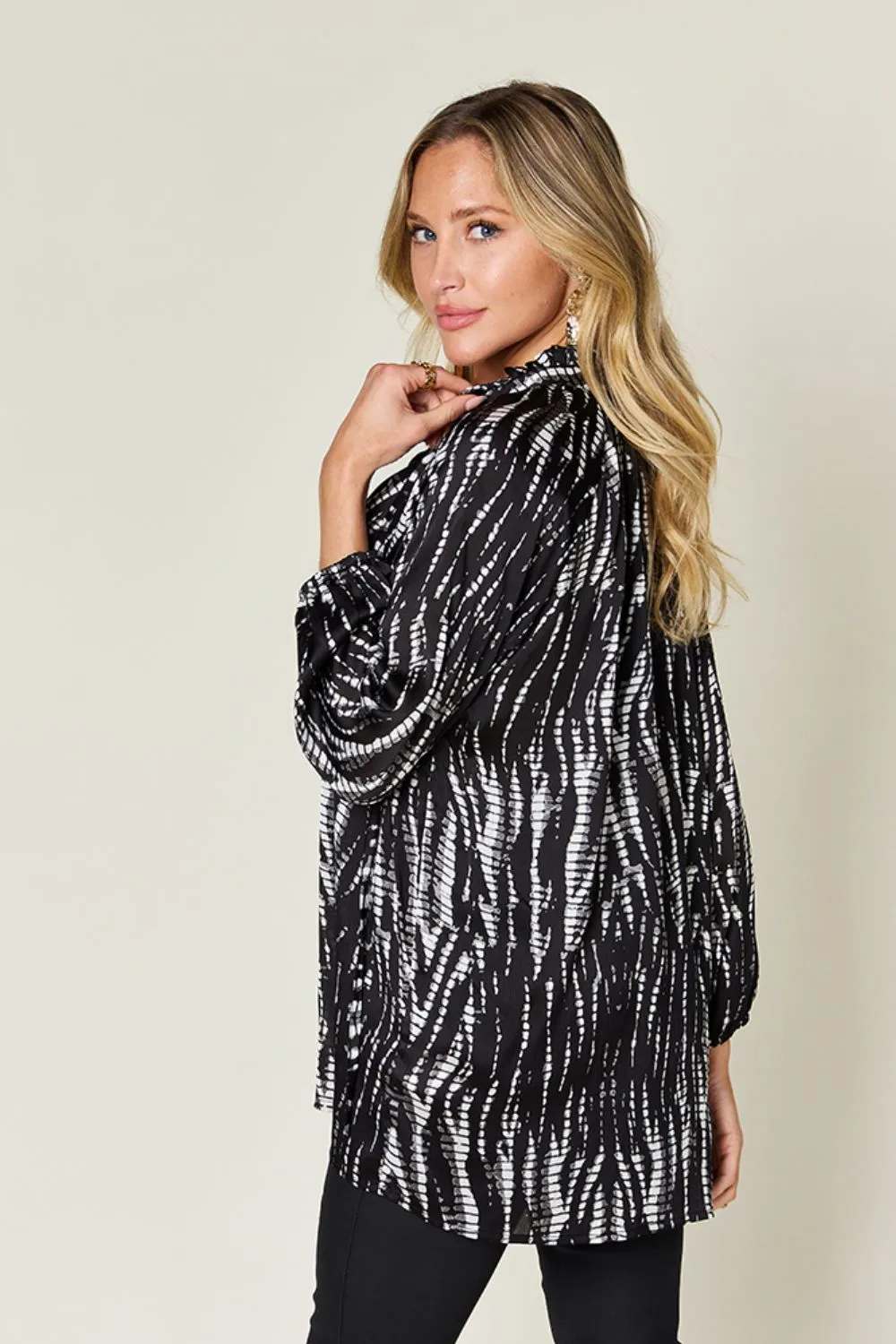 Full Size Printed Button Up Long Sleeve Shirt, image 18