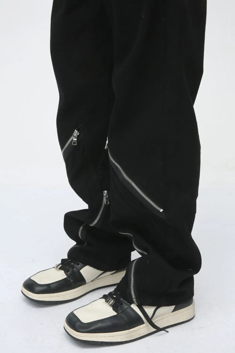 Men's Zip Decor Straight Leg Jeans, image 4