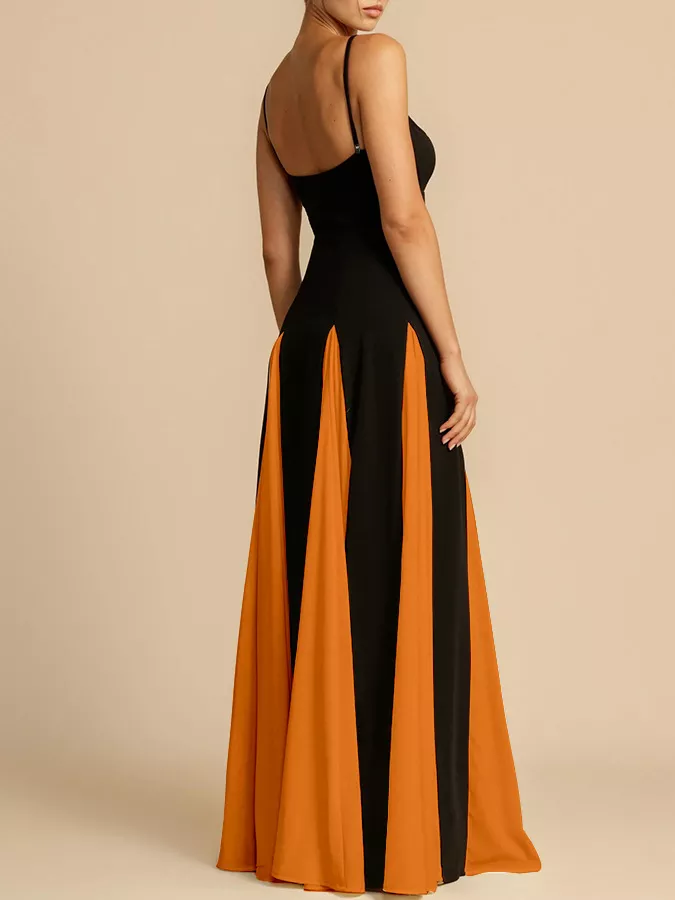 Two-Tone Flowing Maxi Dress, image 3