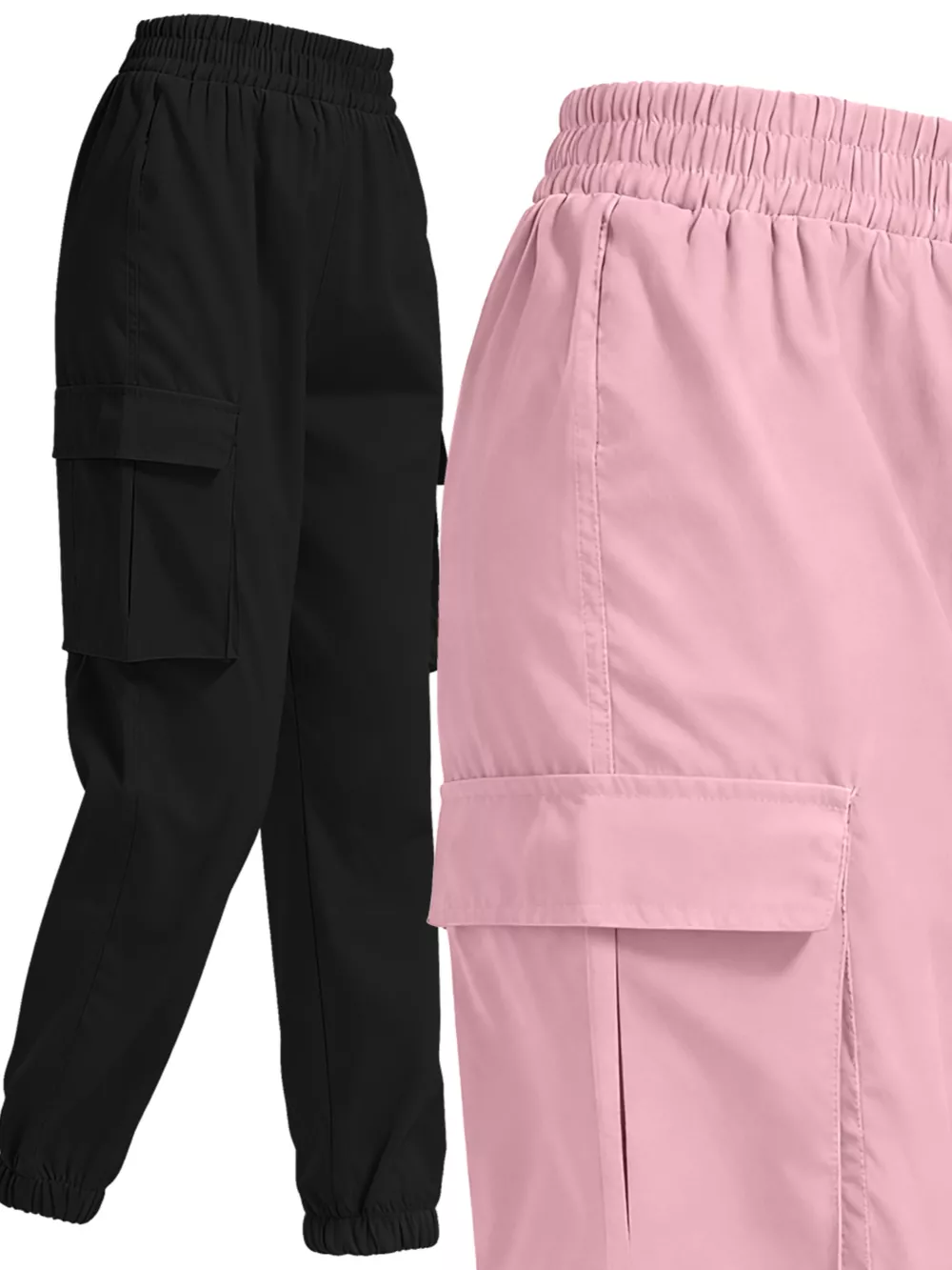 2 Piece Elastic Waist Cargo Pants, image 13