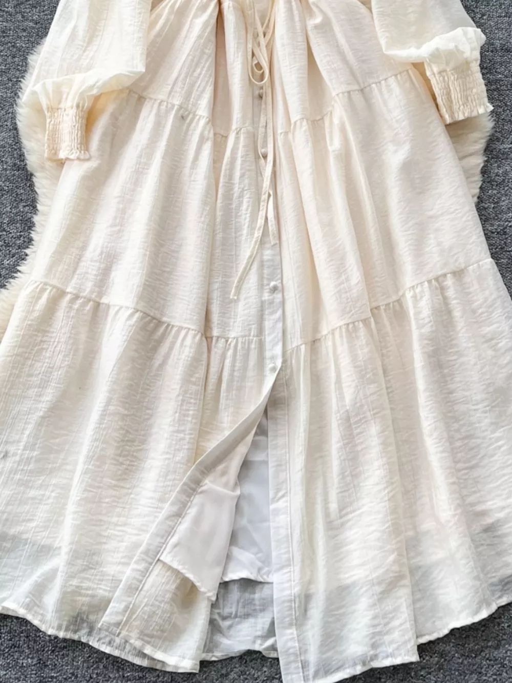 Button Down Tiered Long Sleeve Dress, image 22