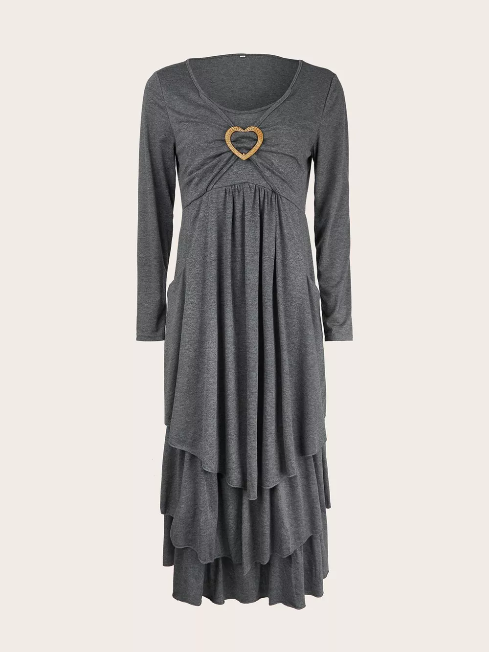 Full Size Heart-Decor Layered Midi Dress Plus Size, image 9
