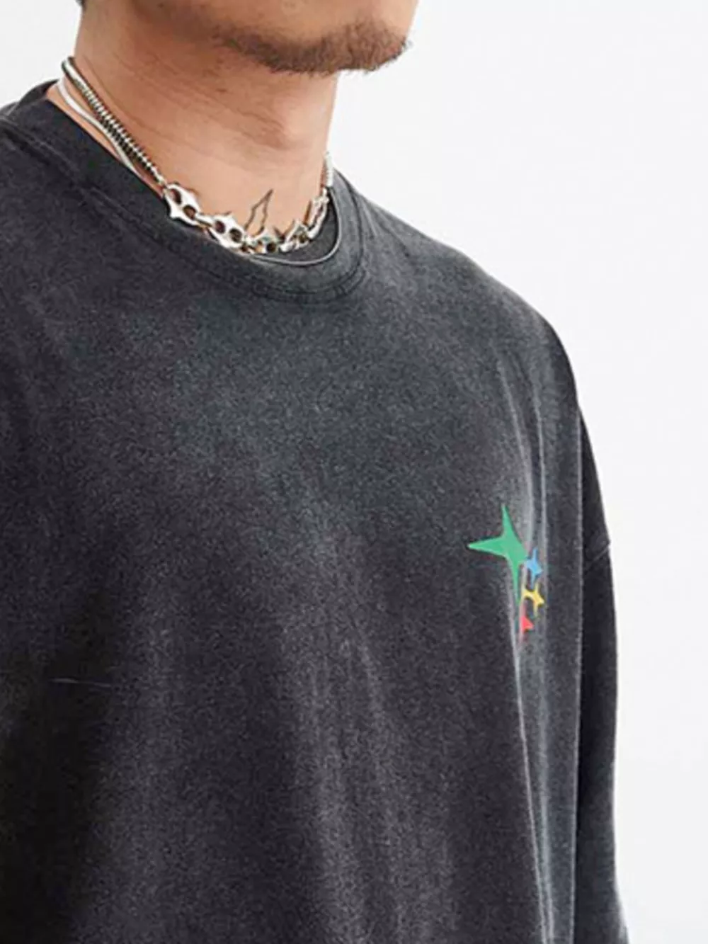 Men's Vintage Graphic Oversized Washed T-Shirt, image 3