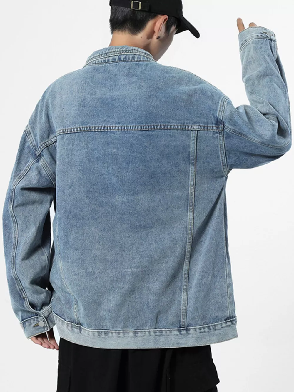 Men's Wash Oversized Denim Jacket, image 5