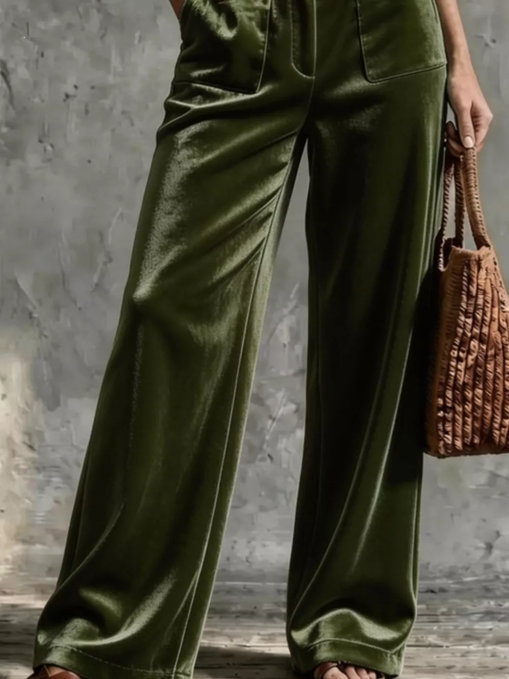 Full Size Velvet Wide-Leg Pants Plus Size, image 6