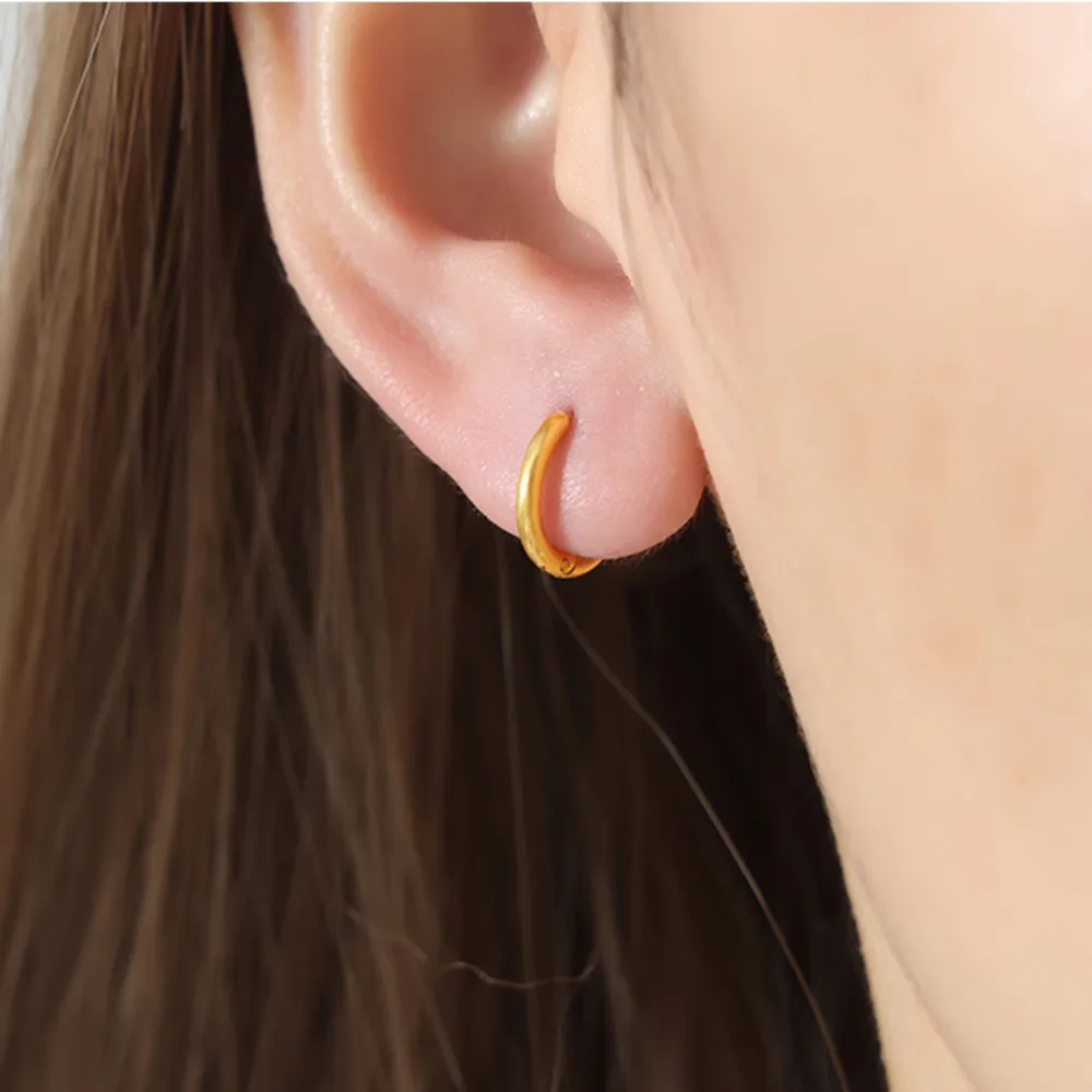 18K Gold-Plated Huggie Earrings, image 2