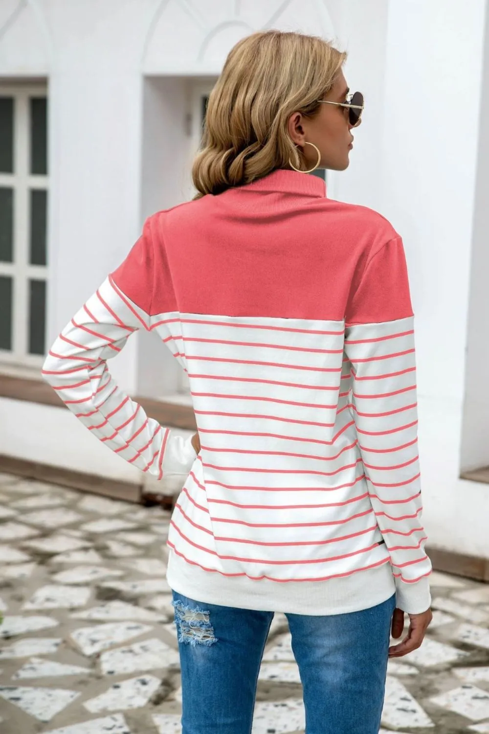 Striped Contrast Turtleneck Sweater, image 16