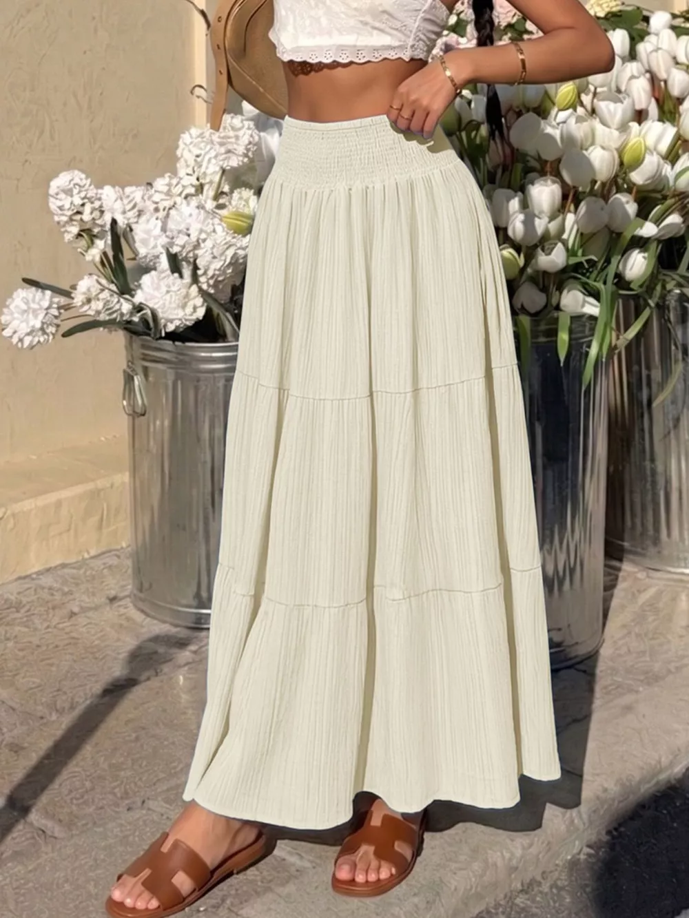Tiered Flowy Maxi Skirt, image 12