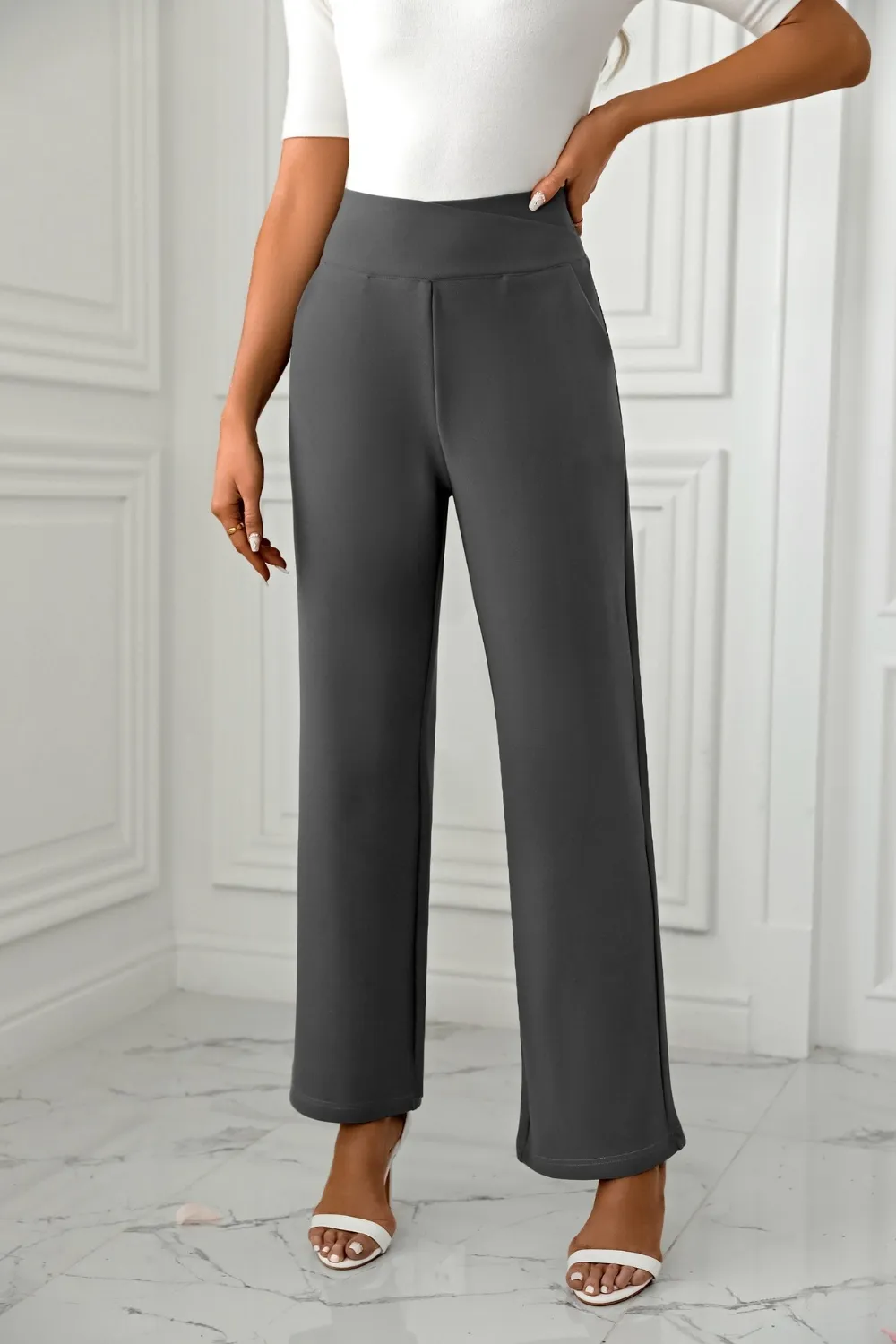 High Waist Straight Leg Pants, image 16