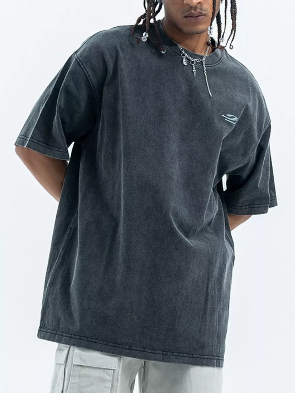 Men's Letter Back Round Neck Short Sleeve T-Shirt, image 4