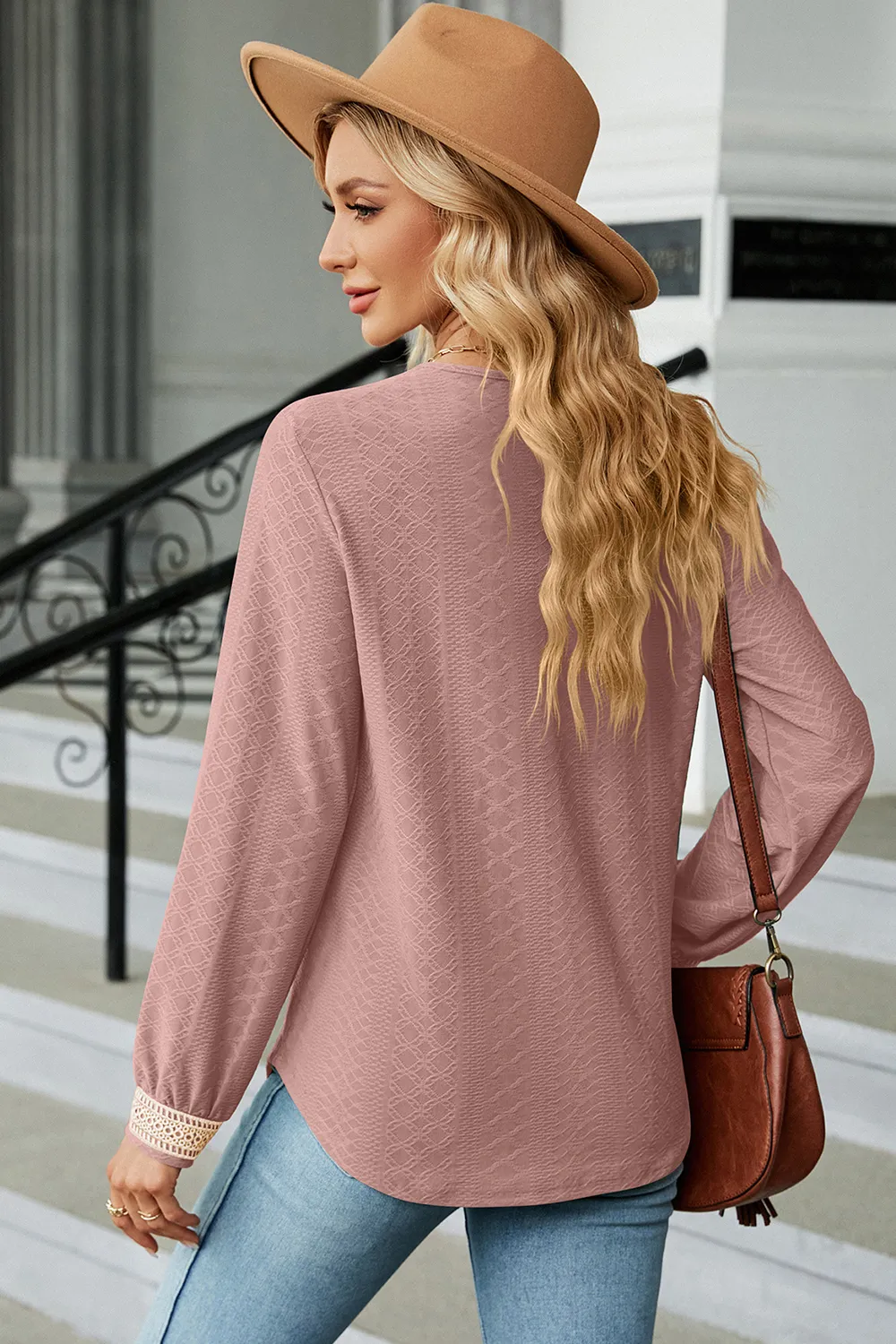 V-Neck Long Sleeve T-Shirt, image 12