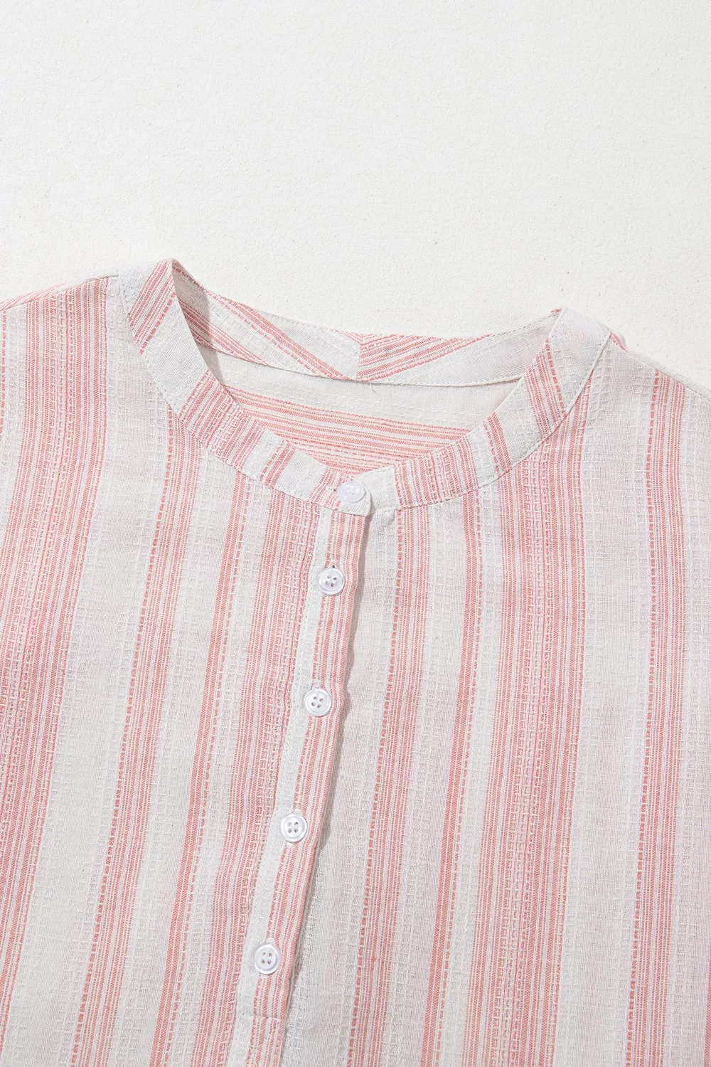 Striped Button Detail Short Sleeve Blouse, image 8