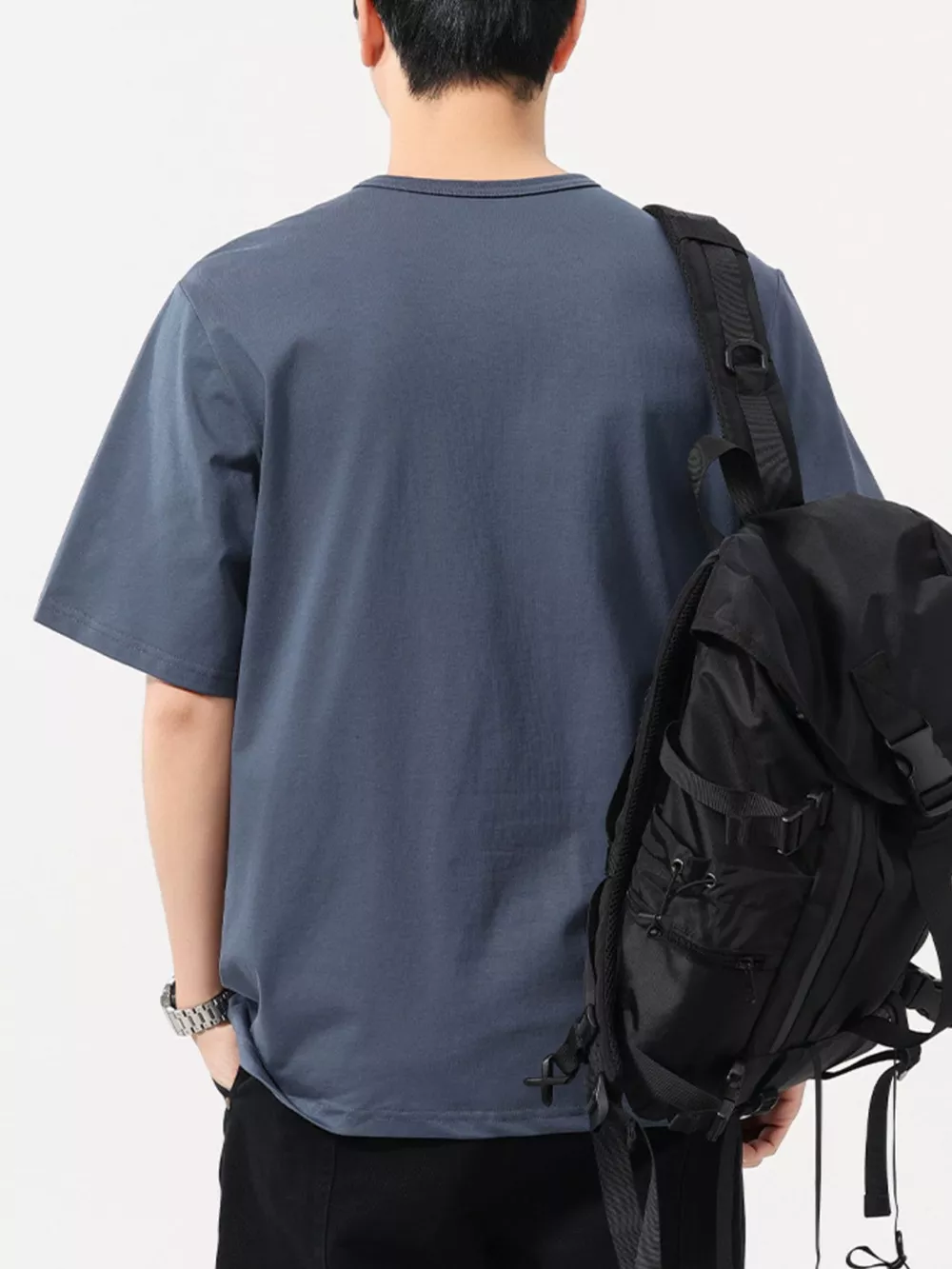Men's Plus Size Button Detail Short Sleeve T-Shirt, image 6