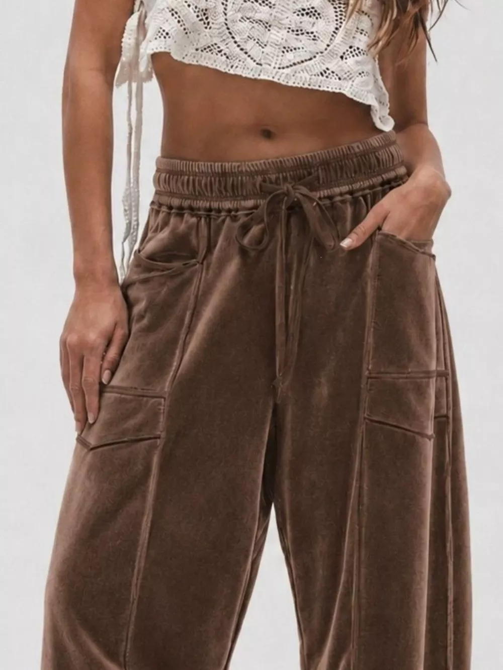 Velvet Wide-Leg Pants, image 2