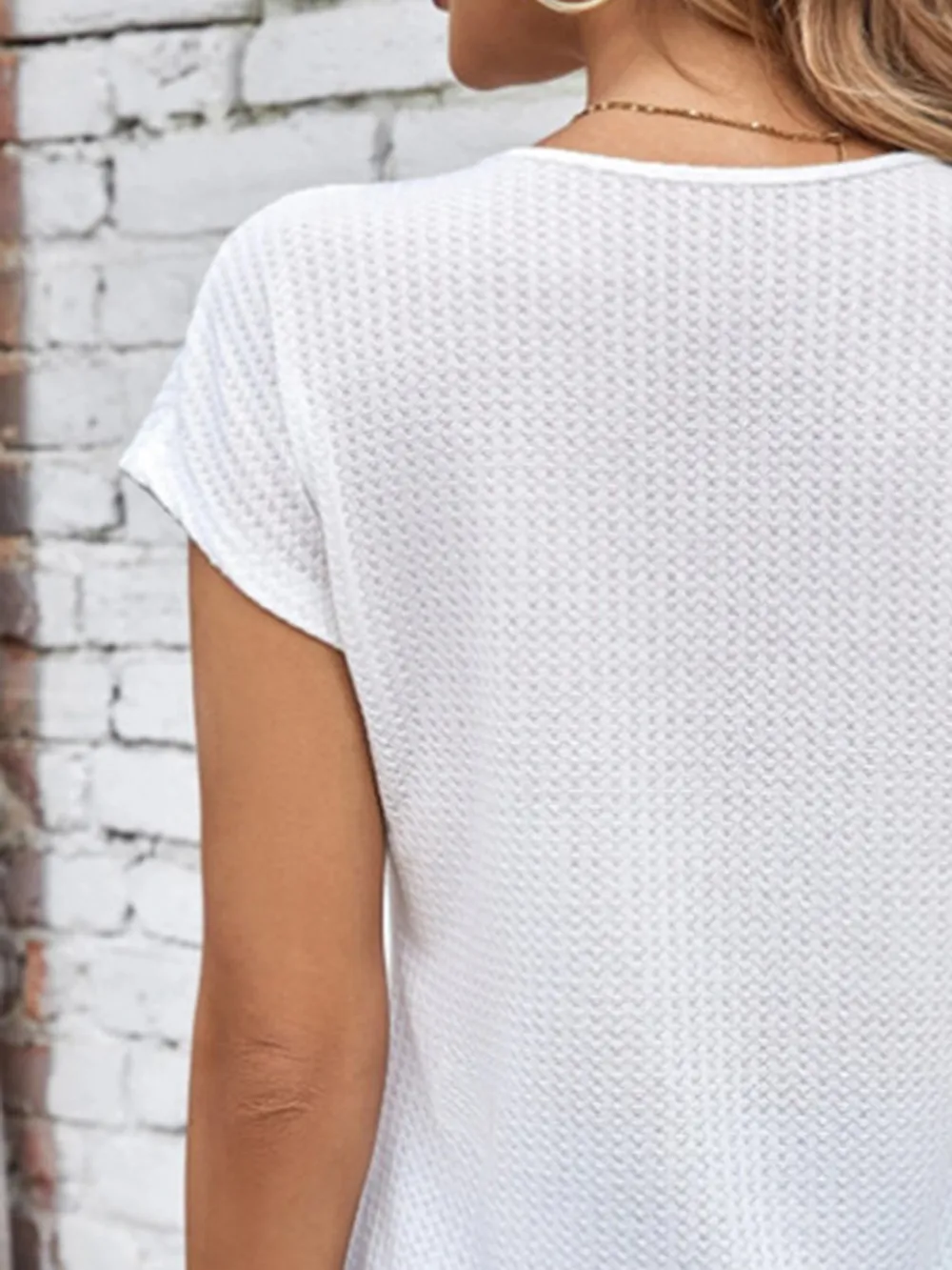 V-Neck Cap Sleeve Blouse, image 3
