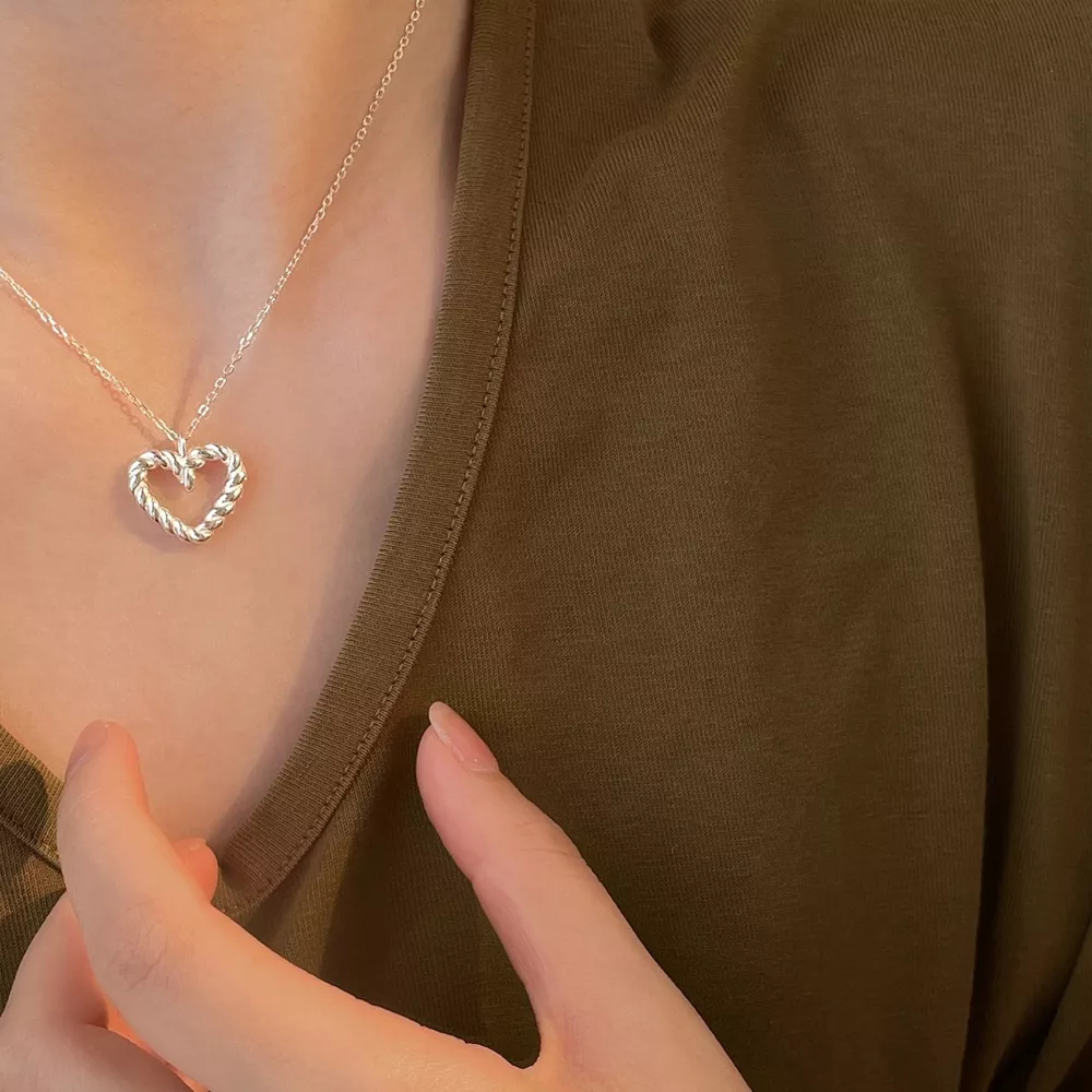 925 Sterling Silver Heart Necklace, image 5
