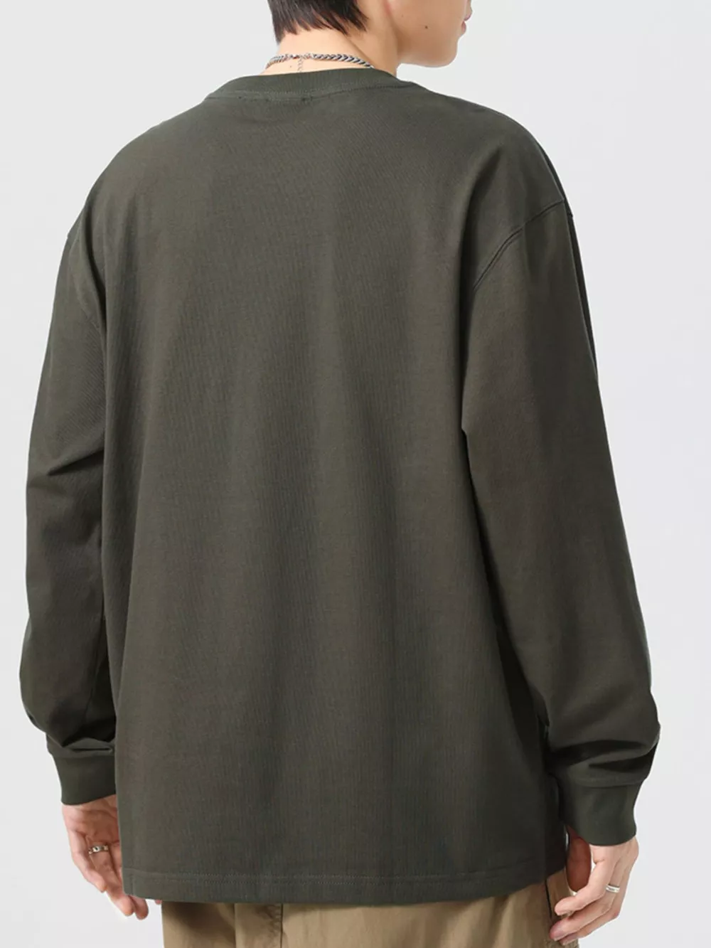 Men's Plus Size Round Neck Long Sleeve T-Shirt, image 4