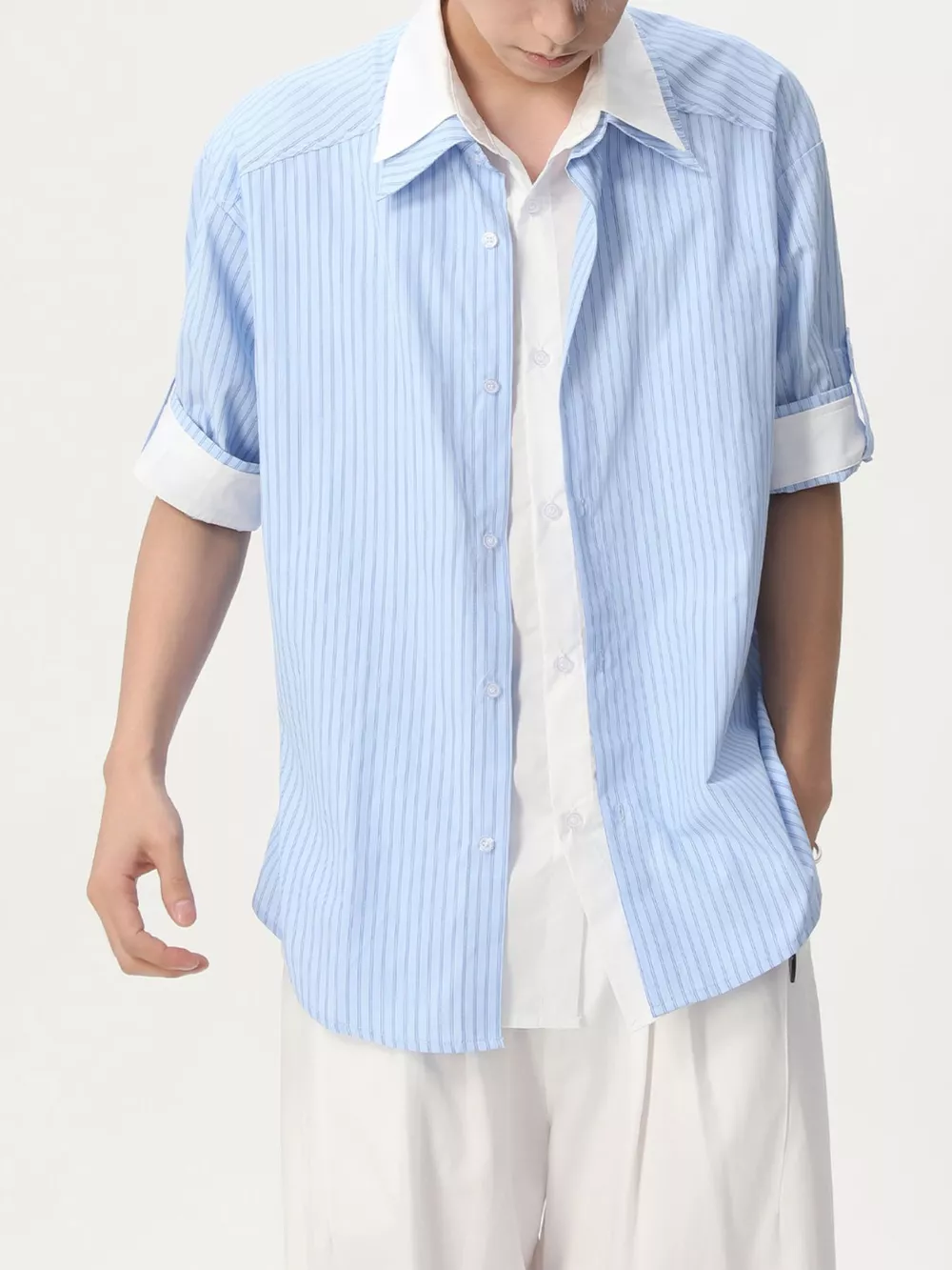 Men's Striped Button Up Shirt, image 3