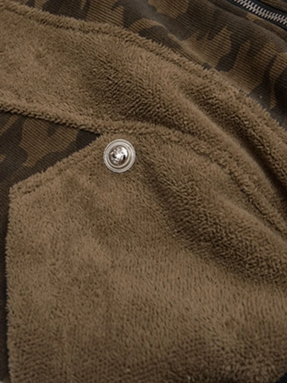 Men's Camouflage Faux Fur Hood Jacket, image 6