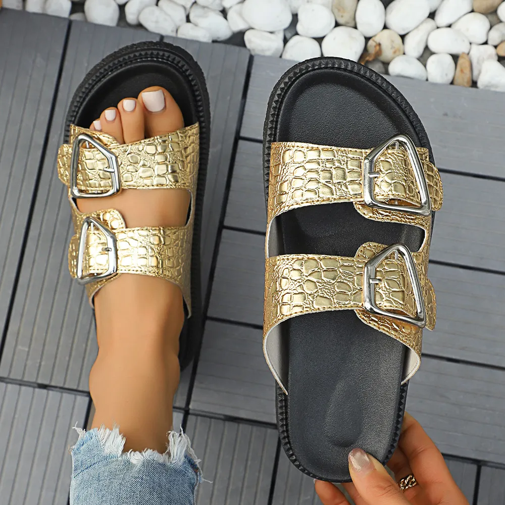 Double Buckle Platform Sandals, image 4