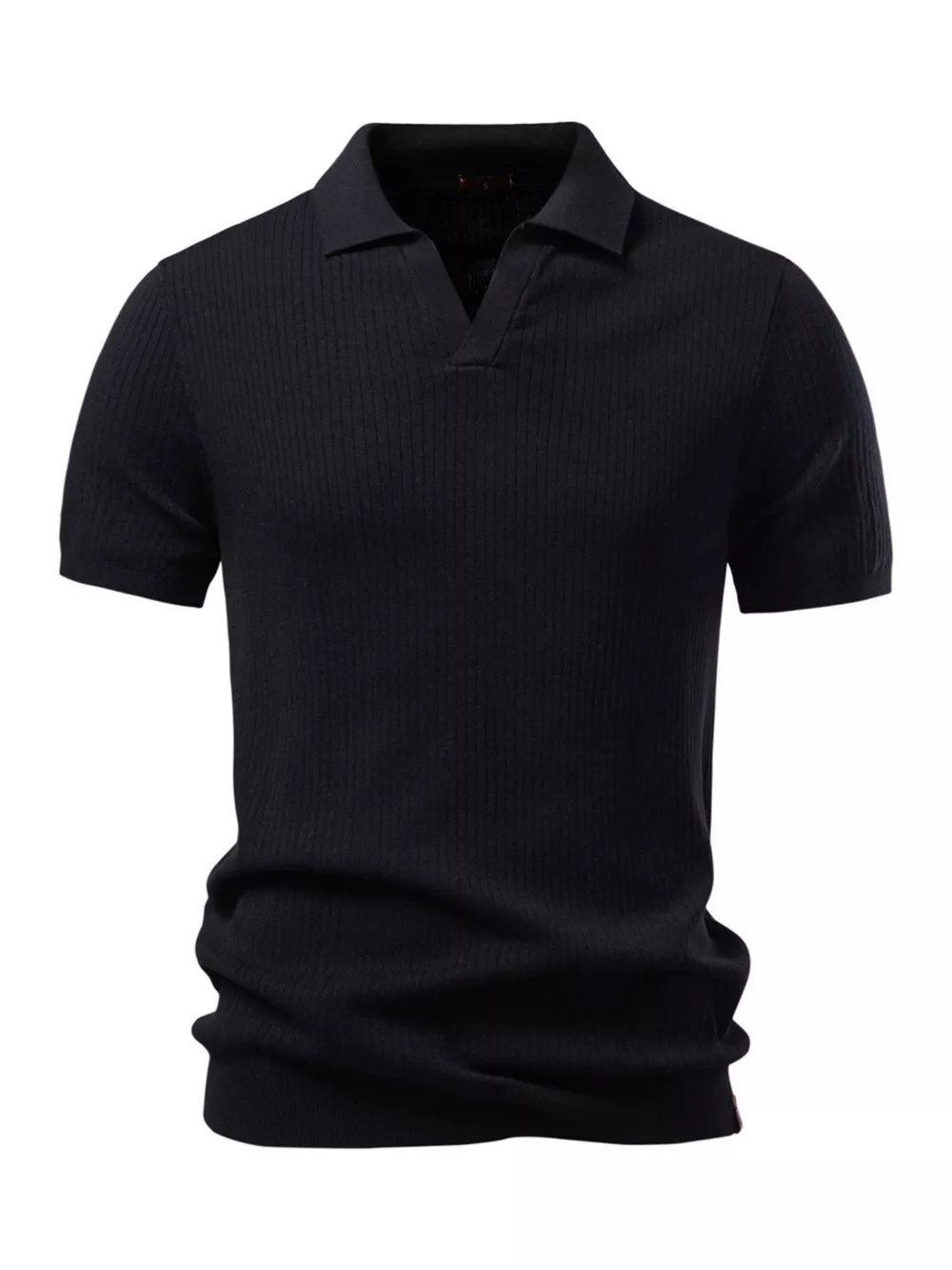 Men's Ribbed Knit Short Sleeve Polo, image 6