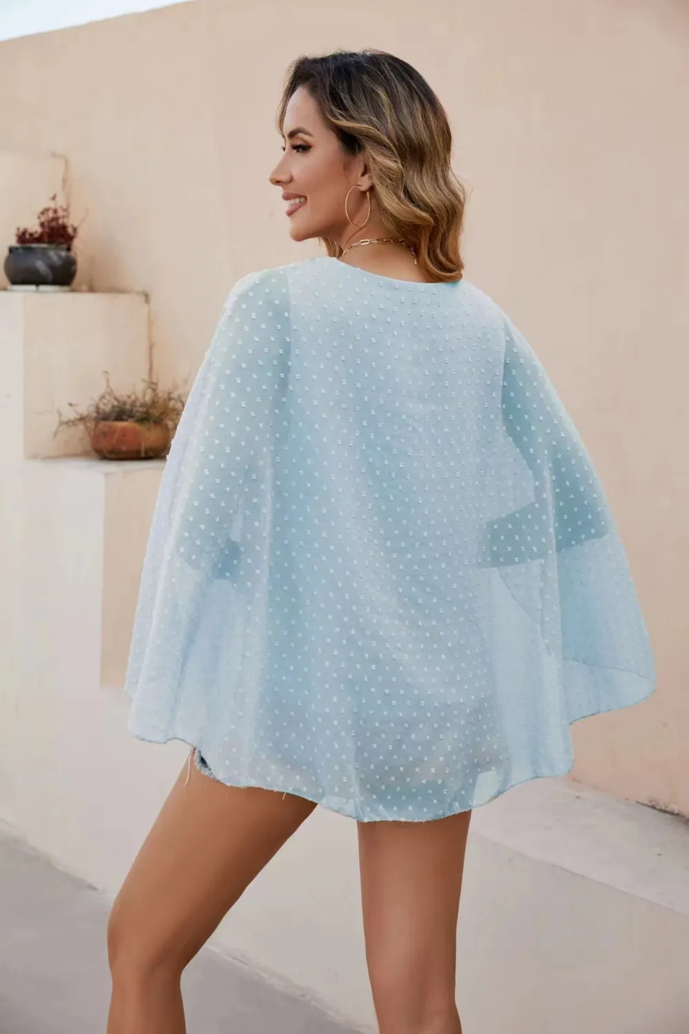 Swiss Dot Round Neck Blouse, image 3