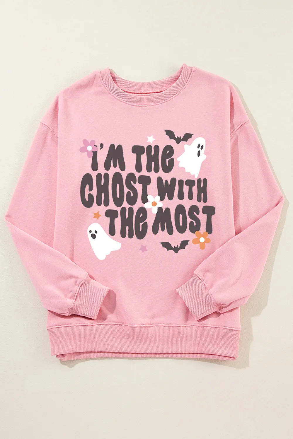 Graphic Round Neck Long Sleeve Sweatshirt, image 3