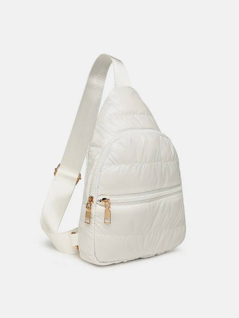 Quilted Adjustable Strap Puffy Sling Bag, image 14