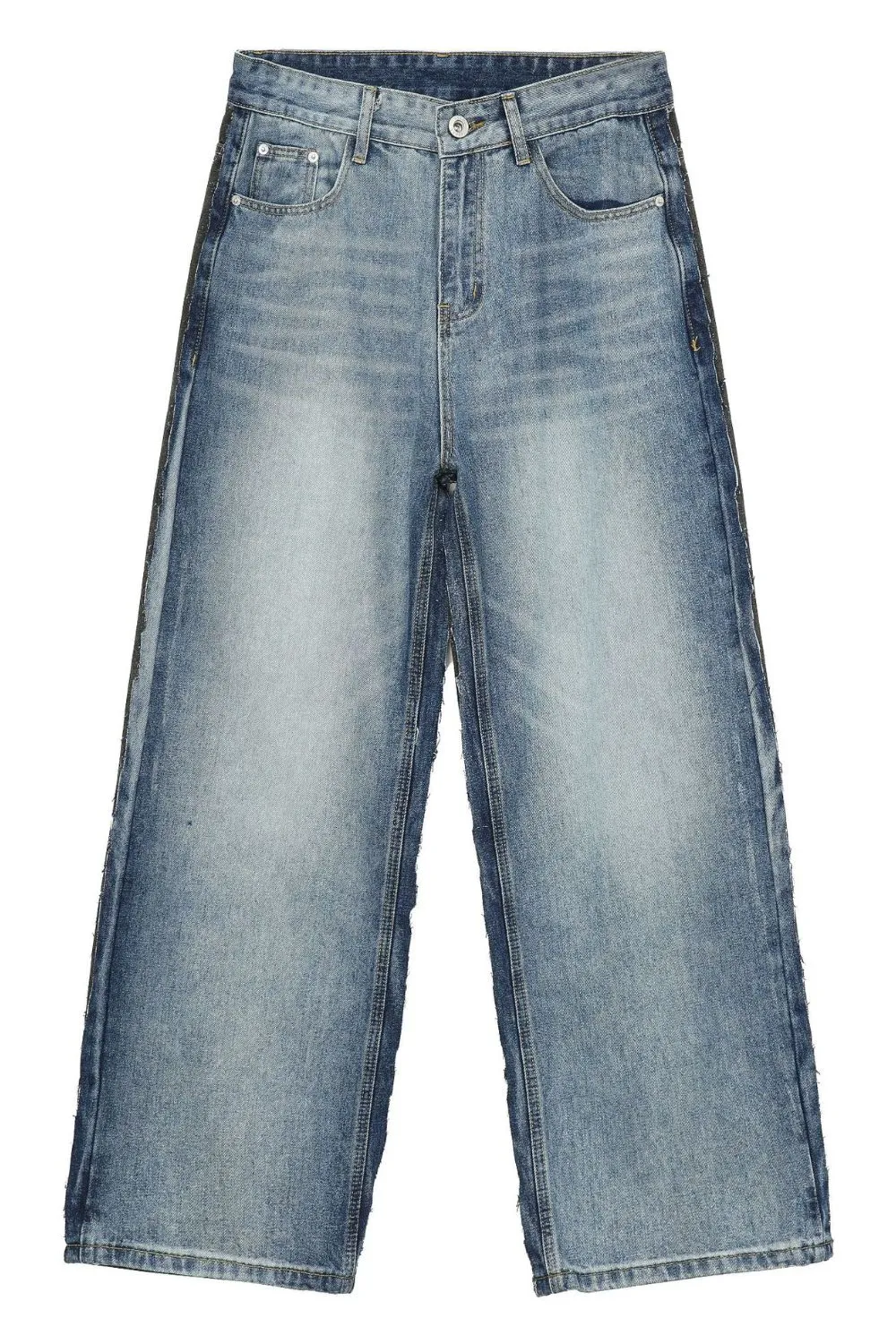 Men's Contrast Loose Fit Jeans, image 6