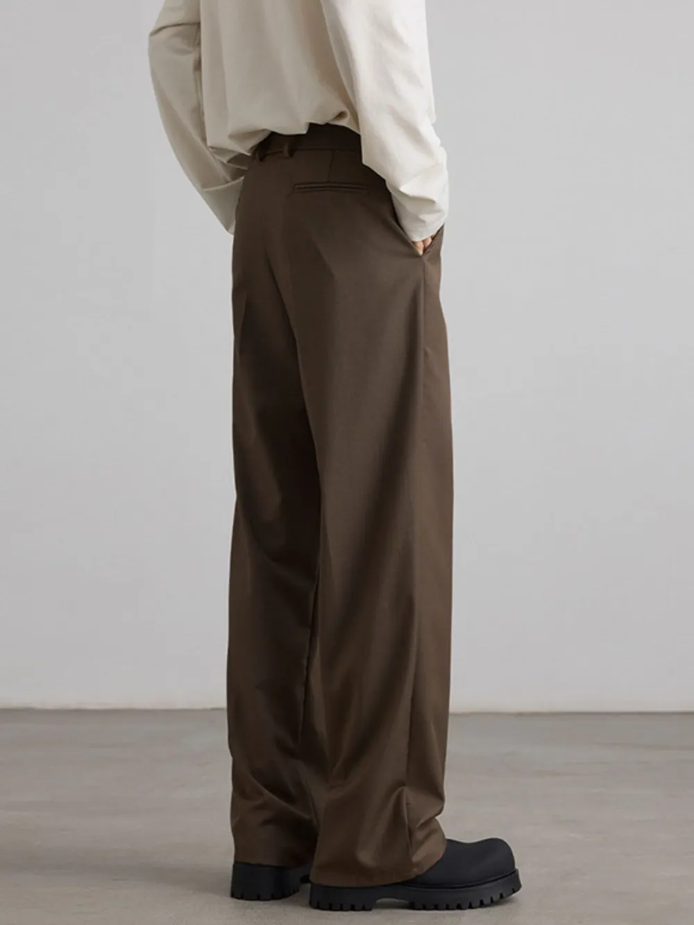 Men's Wide Leg Pleated Flowy Drape Pants, image 5